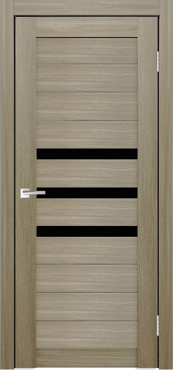 Межкомнатная дверь Легенда X-6 Тон Неаполь Остекление Лакобель черное