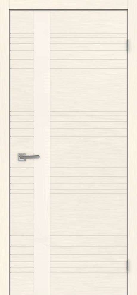 Межкомнатная дверь Легенда Сити 1 стекло кремовое РАЛ 9001 Стекло Лакобель крем