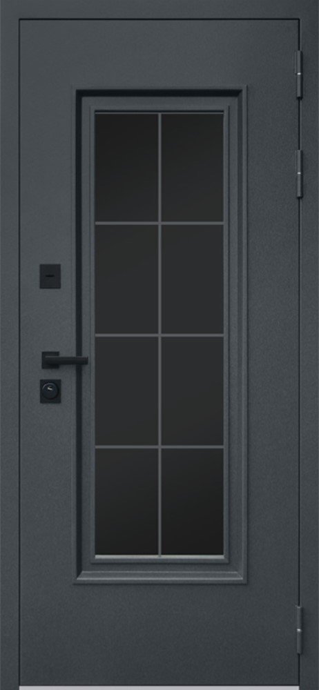 Товар Дверь Titanium с Окном и Английской Решеткой Терморазрыв 3К DIS007260