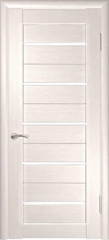 Межкомнатная дверь ЛУ-22 (Беленый дуб, стекло лакобель белое)