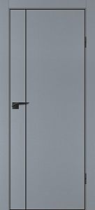 Товар Межкомнатная дверь P-21  черный молдинг PET,  кромка ABS черная c 4-х ст. Серый матовый