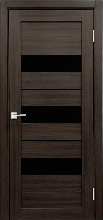 Межкомнатная дверь Легенда X-7 тон Грей Остекление Лакобель черное