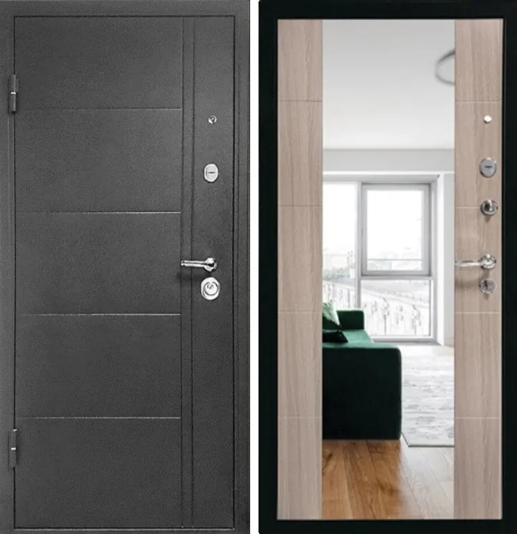 Дверь Эверест Зеркало Сандал Серый DIS007121